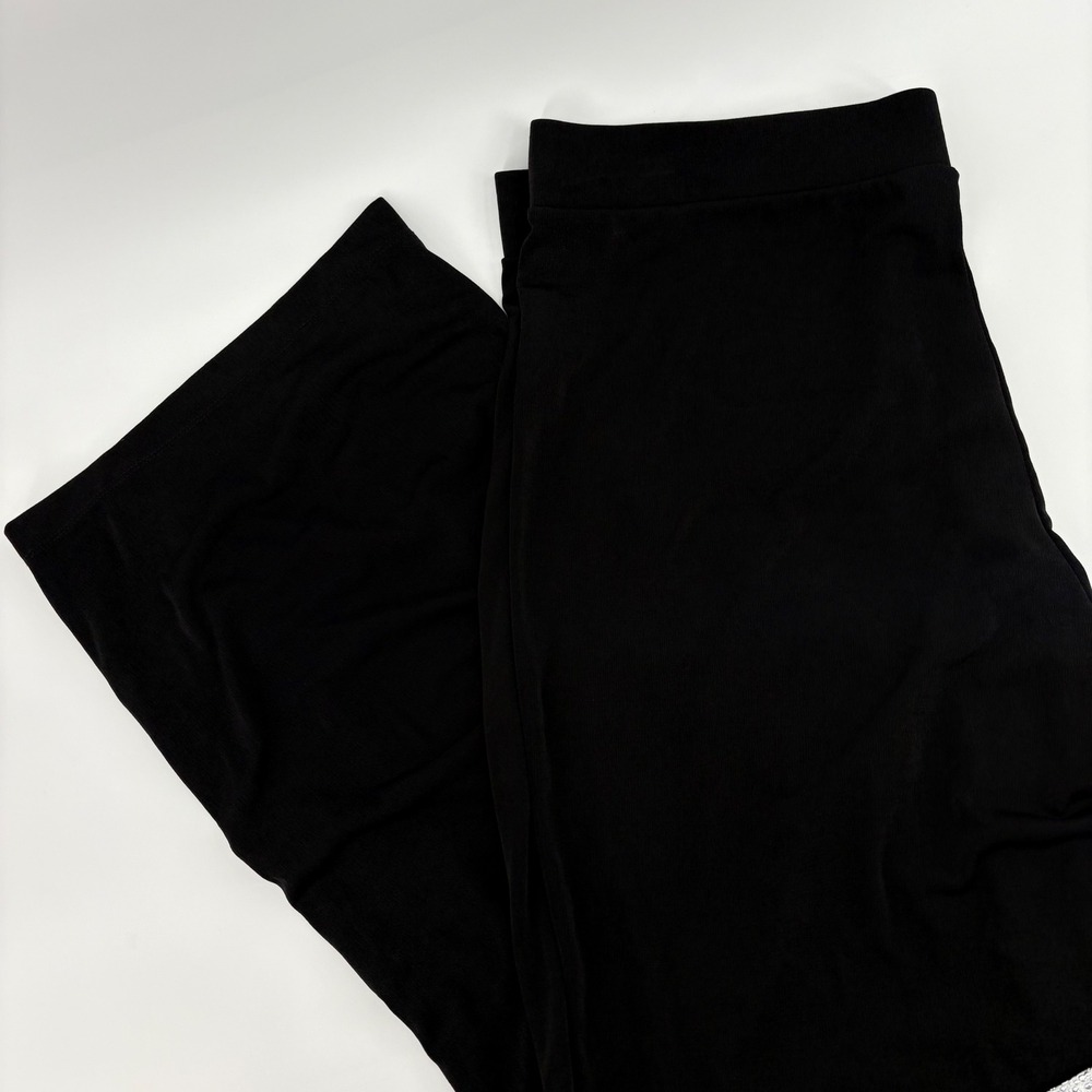 NEW DIRECTIONS Womens Black Wide Leg Lounge Pants Size L Liquid‎ Knit